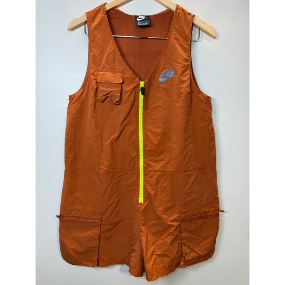 Nike Women's CJ2291 Size Large Orange Icon Clash Romper Zip Up One Piece - Picture 3 of 9